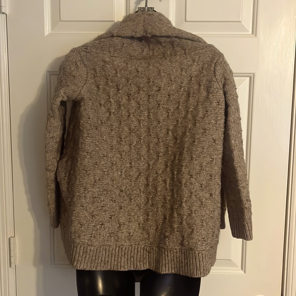 Vince Tuck Stitch Cardigan Heather Khaki Tan - Picture 4 of 8